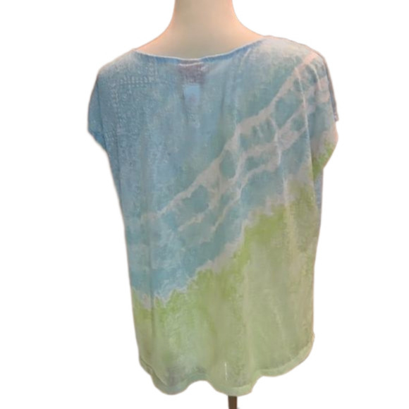 ♥️5 for $25♥️ Hearts of Palm Cap-Sleeved Tee Tropical Colors Women size XL - Picture 4 of 10